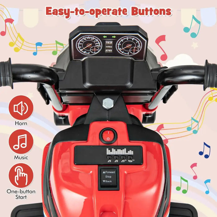 6V 2-in-1 Kids Electric Ride-On Motorbike – Red | Convertible 2/3-Wheel Design COSTWAY - Little and Giant Explorers Costway