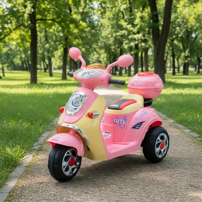 6V 3-Wheel Kids Electric Ride-On Motorcycle – Pink | Foot Pedal Control HOMCOM - Little and Giant Explorers HOMCOM