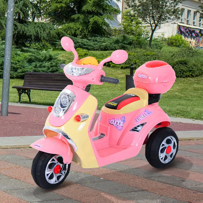 6V 3-Wheel Kids Electric Ride-On Motorcycle – Pink | Foot Pedal Control HOMCOM - Little and Giant Explorers HOMCOM
