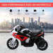 High performance ride-on black and red kids motorcycle toy with rechargeable battery and music function