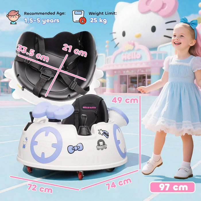 6V Hello Kitty Bumper Car | Official Licensed Design with Dual Control - Little and Giant Explorers AIYAPLAY