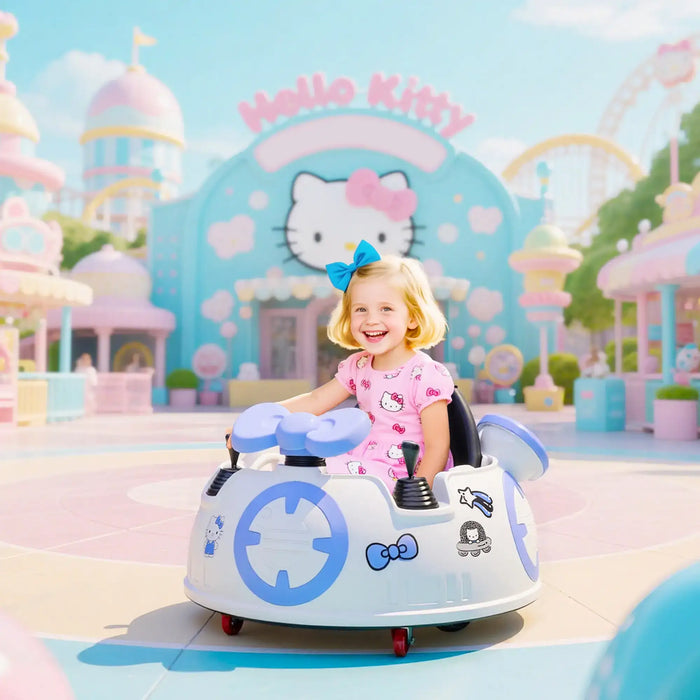 6V Hello Kitty Bumper Car | Official Licensed Design with Dual Control - Little and Giant Explorers AIYAPLAY
