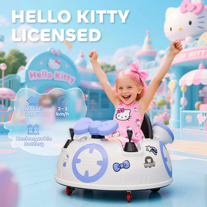 6V Hello Kitty Bumper Car | Official Licensed Design with Dual Control - Little and Giant Explorers AIYAPLAY