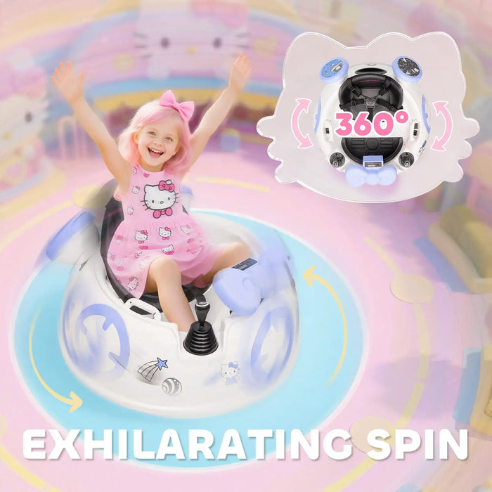 6V Hello Kitty Bumper Car | Official Licensed Design with Dual Control - Little and Giant Explorers AIYAPLAY
