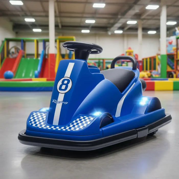 6V Kids Electric Bumper Car – Blue | 360° Spin, LED Lights and Music AIYAPLAY - Little and Giant Explorers AIYAPLAY
