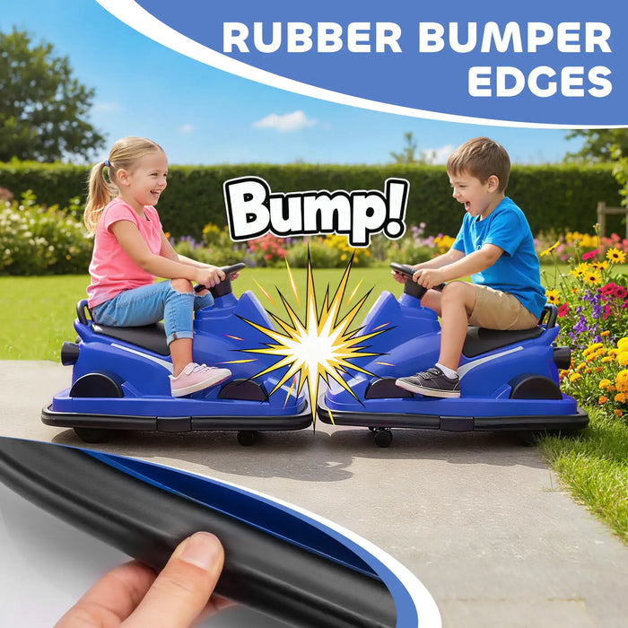 6V Kids Electric Bumper Car – Blue | 360° Spin, LED Lights and Music AIYAPLAY - Little and Giant Explorers AIYAPLAY