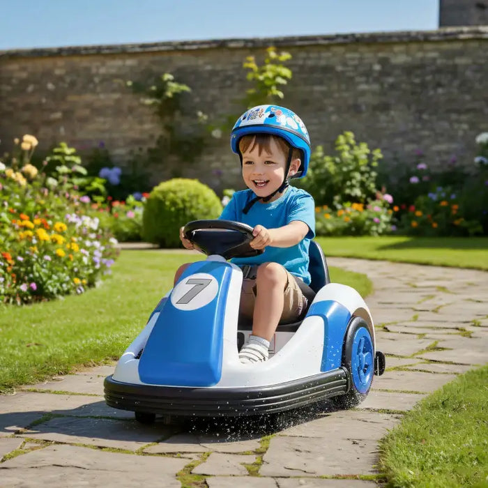 6V Kids Electric Bumper Car – Blue | 360° Spinning Ride-On with Music, Horn and Safety Belt AIYAPLAY - Little and Giant Explorers AIYAPLAY