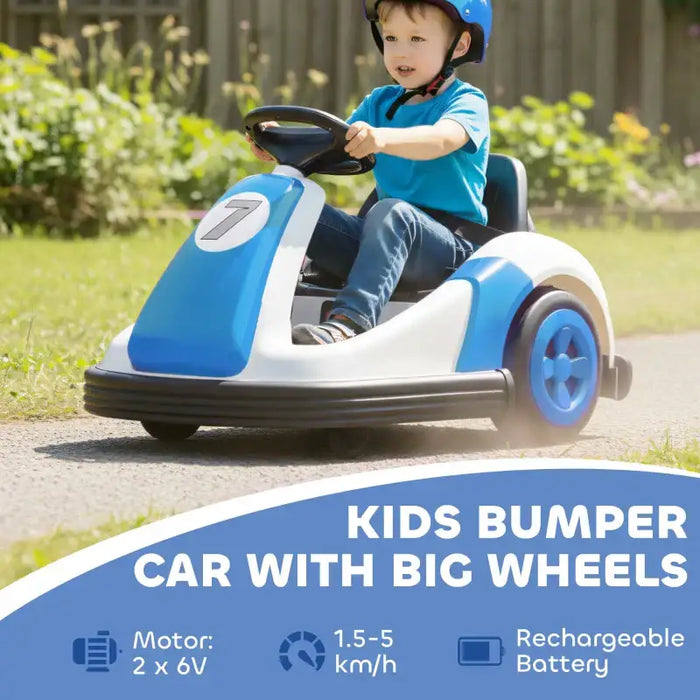 6V Kids Electric Bumper Car – Blue | 360° Spinning Ride-On with Music, Horn and Safety Belt AIYAPLAY - Little and Giant Explorers AIYAPLAY