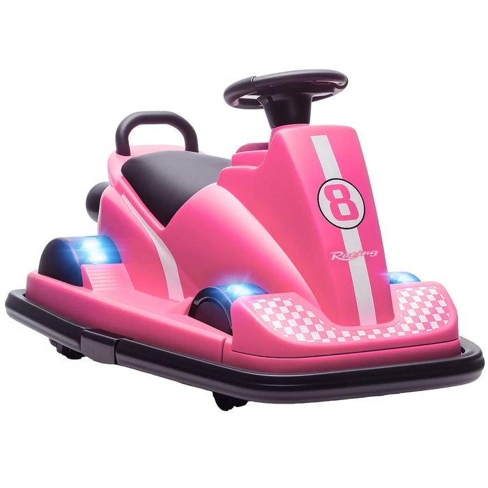 6V Kids Electric Bumper Car – Pink | 360° Spin, LED Lights and Music AIYAPLAY - Little and Giant Explorers AIYAPLAY
