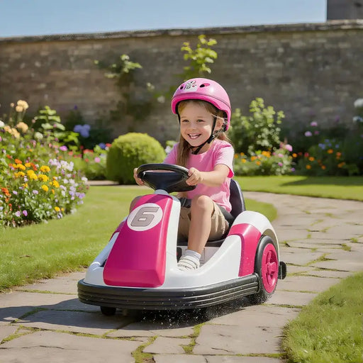 6V Kids Electric Bumper Car – Pink | 360° Spinning Ride-On with Music, Horn and Safety Belt AIYAPLAY - Little and Giant Explorers AIYAPLAY