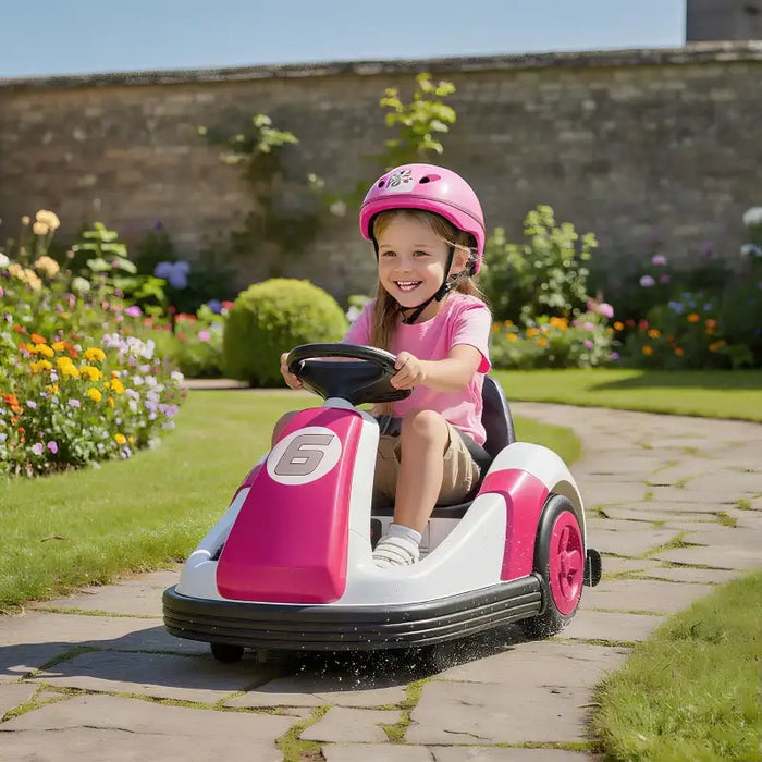 6V Kids Electric Bumper Car – Pink | 360° Spinning Ride-On with Music, Horn and Safety Belt AIYAPLAY - Little and Giant Explorers AIYAPLAY