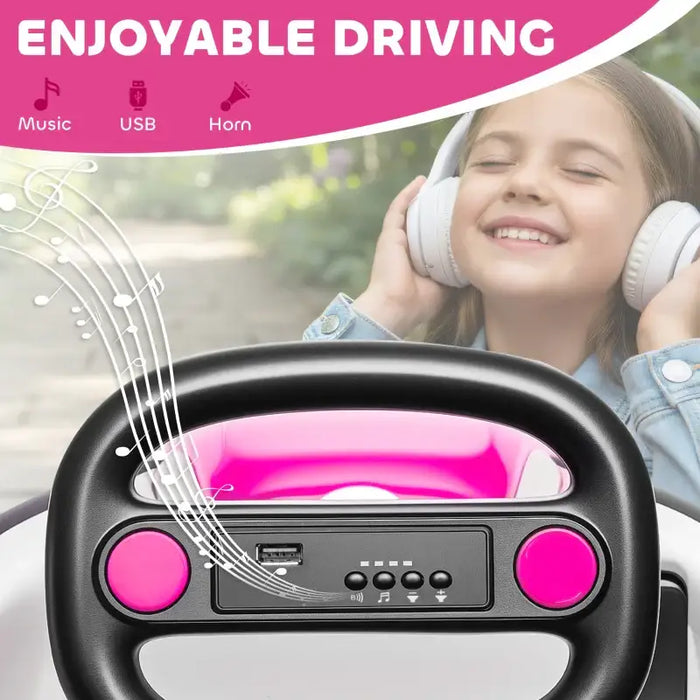 6V Kids Electric Bumper Car – Pink | 360° Spinning Ride-On with Music, Horn and Safety Belt AIYAPLAY - Little and Giant Explorers AIYAPLAY