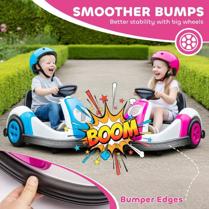 6V Kids Electric Bumper Car – Pink | 360° Spinning Ride-On with Music, Horn and Safety Belt AIYAPLAY - Little and Giant Explorers AIYAPLAY