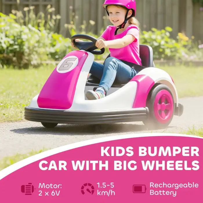 6V Kids Electric Bumper Car – Pink | 360° Spinning Ride-On with Music, Horn and Safety Belt AIYAPLAY - Little and Giant Explorers AIYAPLAY