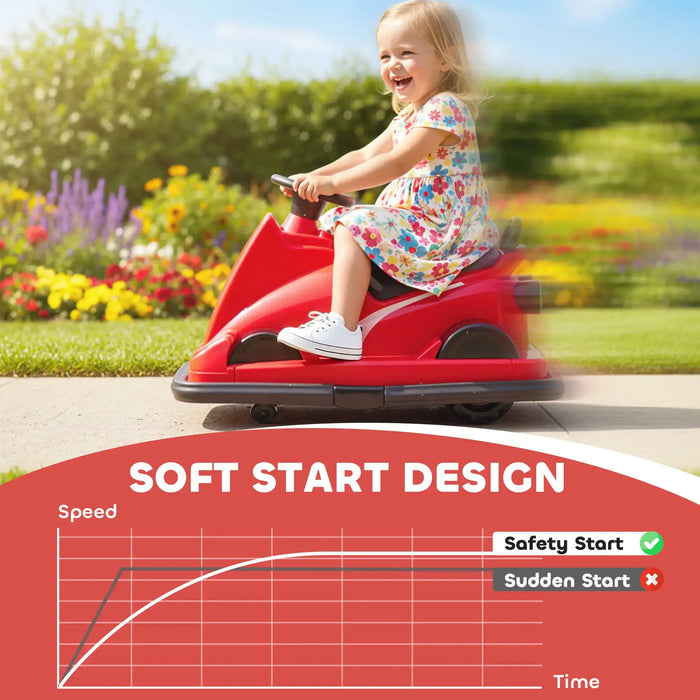 6V Kids Electric Bumper Car – Red | 360° Spin, LED Lights and Music AIYAPLAY - Little and Giant Explorers AIYAPLAY