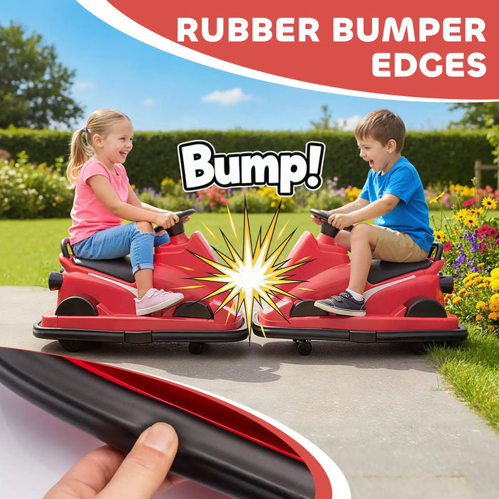 6V Kids Electric Bumper Car – Red | 360° Spin, LED Lights and Music AIYAPLAY - Little and Giant Explorers AIYAPLAY