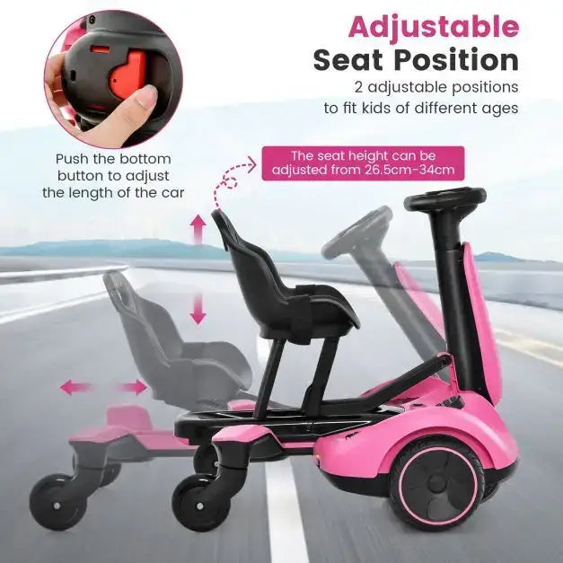 6V Kids Electric Drift Car – Pink | 360° Spin - Adjustable Seat COSTWAY - Little and Giant Explorers Costway