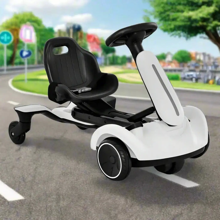 6V Kids Electric Drift Car – White | 360° Spin - Adjustable Seat COSTWAY - Little and Giant Explorers Costway