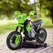 6V Kids Electric Motorbike – Green | Music, Headlights and Training Wheels HOMCOM - Little and Giant Explorers