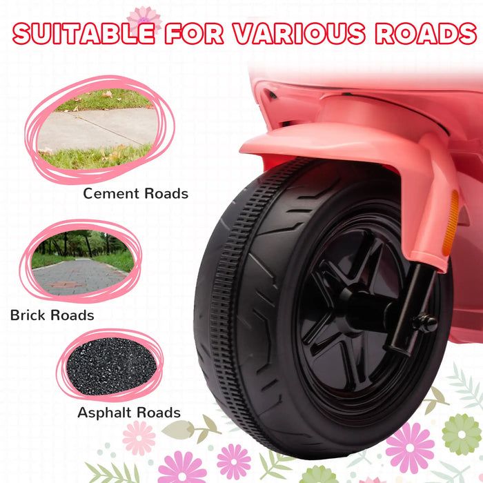 Moped tire with text 'Suitable for Various Roads' and images of different road types.