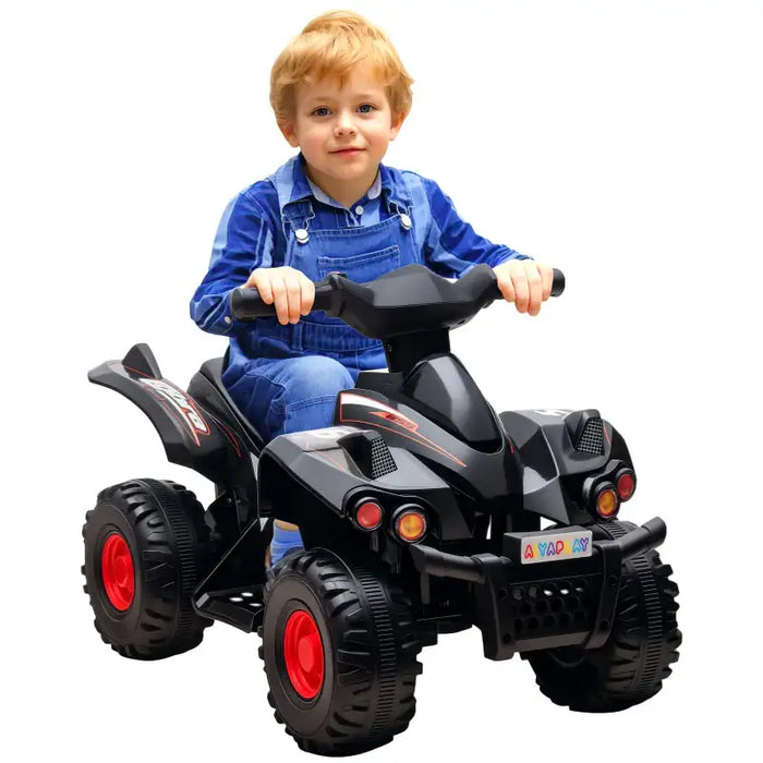 6V Kids Electric Quad Bike – Black | Built-in Music and Forward Function AIYAPLAY - Little and Giant Explorers AIYAPLAY