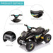 Black 6V kids electric quad bike with easy-grip handlebar, comfortable seat and front hook