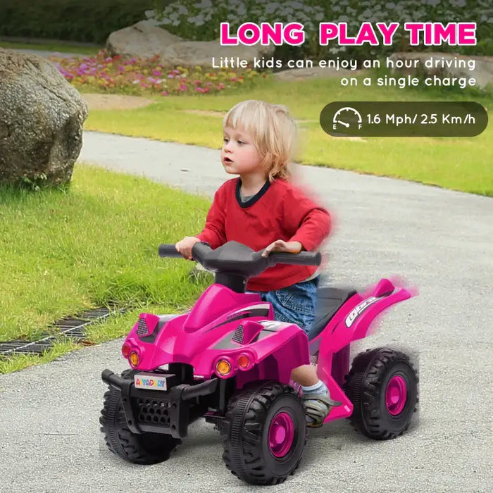 6V Kids Electric Quad Bike – Pink | Built-in Music and Forward Function AIYAPLAY - Little and Giant Explorers AIYAPLAY