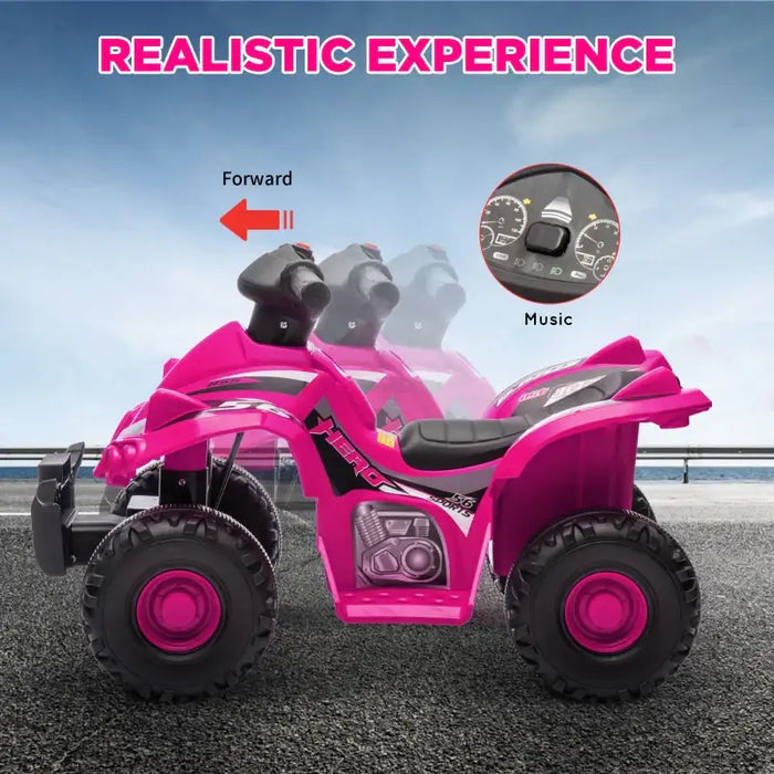 6V Kids Electric Quad Bike – Pink | Built-in Music and Forward Function AIYAPLAY - Little and Giant Explorers AIYAPLAY