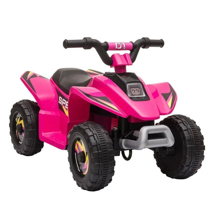 Pink 6V kids electric quad bike with four large wheels and safety bumper