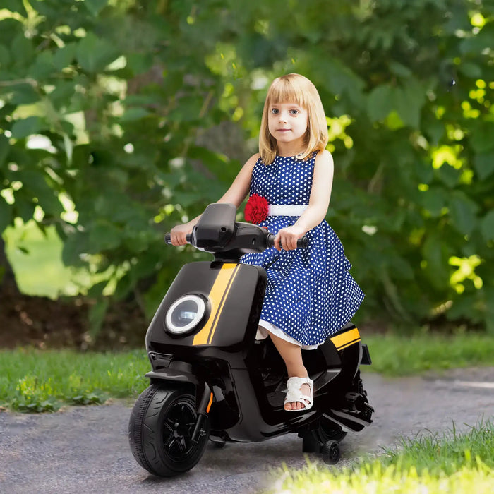 6V Kids Electric Ride-On Motorbike – Black | Dual Motors - Adjustable Speed 1.5–3km/h AIYAPLAY - Little and Giant Explorers AIYAPLAY