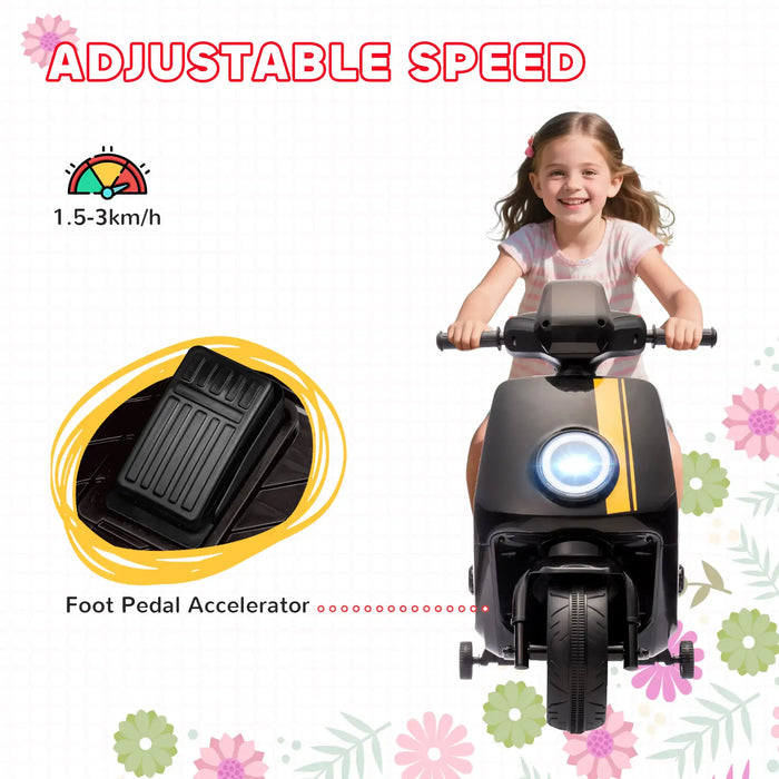 6V Kids Electric Ride-On Motorbike – Black | Dual Motors - Adjustable Speed 1.5–3km/h AIYAPLAY - Little and Giant Explorers AIYAPLAY