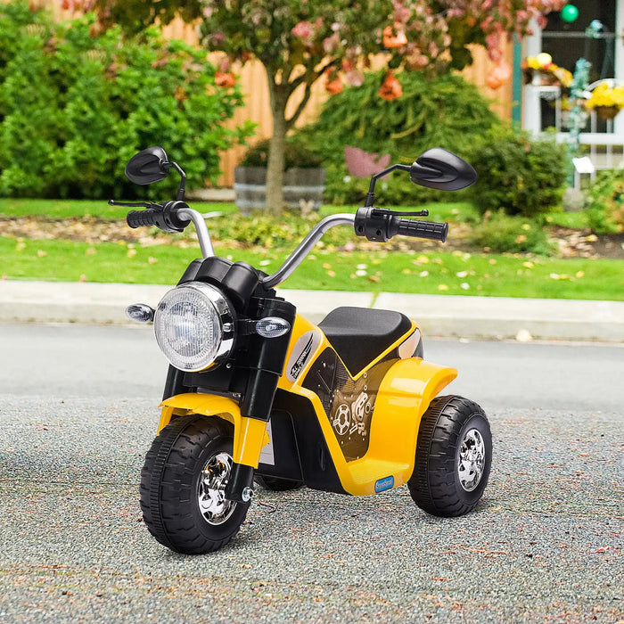 6V Kids Electric Ride-On Motorbike - Yellow | Horn and Reverse Function HOMCOM - Little and Giant Explorers HOMCOM