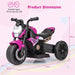 6V Kids Electric Ride-On Motorcycle – Pink | Convertible 2-in-1 Design - LED Lights COSTWAY - Little and Giant Explorers Costway