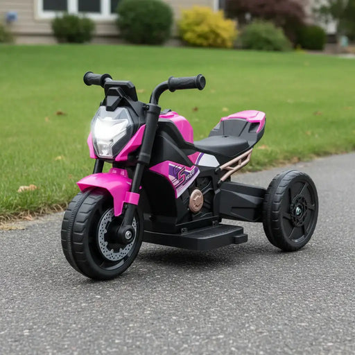 6V Kids Electric Ride-On Motorcycle – Pink | Convertible 2-in-1 Design - LED Lights COSTWAY - Little and Giant Explorers Costway