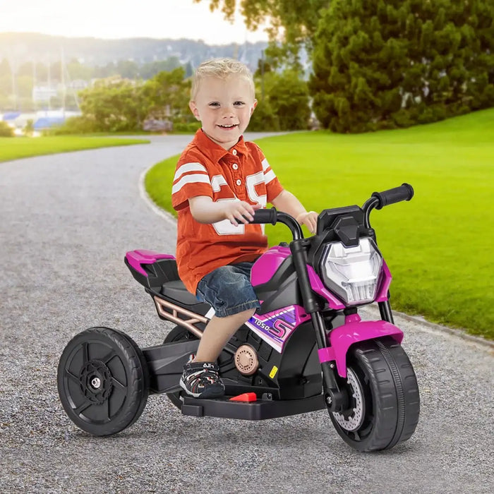 6V Kids Electric Ride-On Motorcycle – Pink | Convertible 2-in-1 Design - LED Lights COSTWAY - Little and Giant Explorers Costway