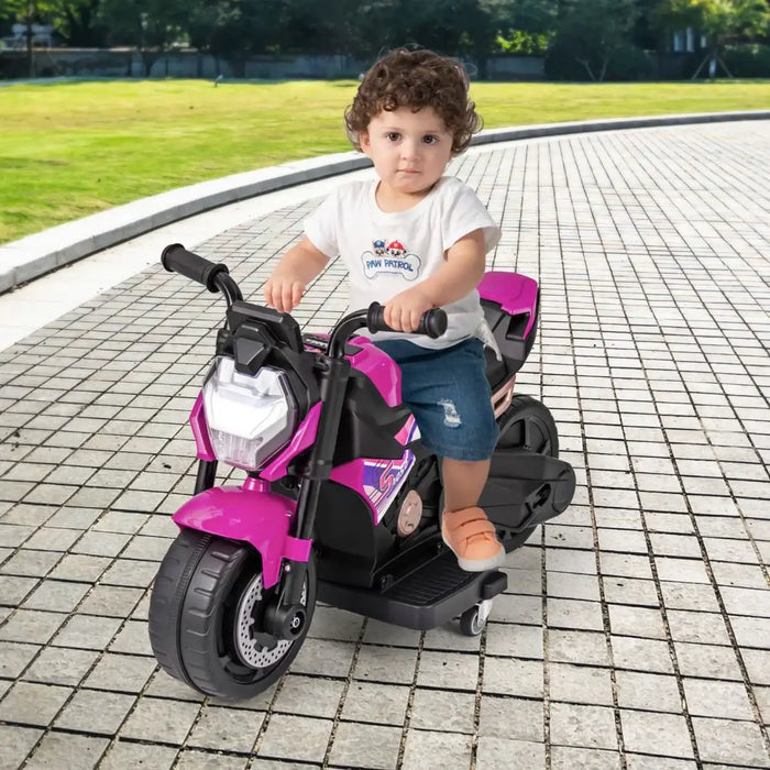 6V Kids Electric Ride-On Motorcycle – Pink | Convertible 2-in-1 Design - LED Lights COSTWAY - Little and Giant Explorers Costway