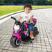 6V Kids Electric Ride-On Motorcycle – Pink | Convertible 2-in-1 Design - LED Lights COSTWAY - Little and Giant Explorers Costway