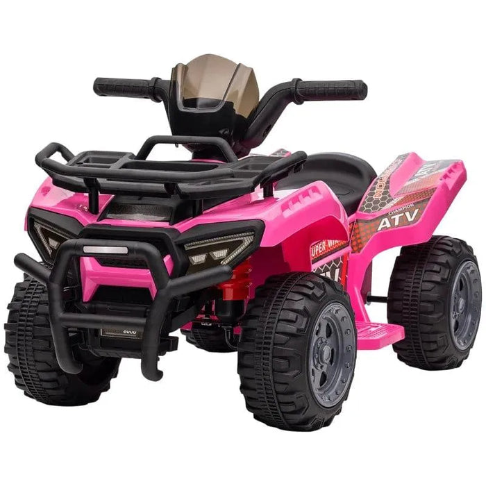 Pink kids electric ride-on quad ATV bike with music and racing stickers design