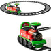 6V Kids Electric Ride-On Train with Track – Christmas | Whistle, Lights and Hidden Storage COSTWAY - Little and Giant Explorers Costway