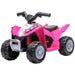 Pink kids Honda ride-on quad bike with LED headlights and horn, black wheels
