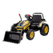 Kids yellow ride-on bulldozer toy with working shovel and black seat, HOMCOM vehicle