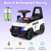 6V Kids Ride-On Police Car | Siren Sounds, Megaphone and Flashing Lights COSTWAY - Little and Giant Explorers Costway