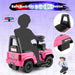 6V Kids Ride-On Police Car - Pink | Flashing Lights, Siren and Megaphone COSTWAY - Little and Giant Explorers Costway