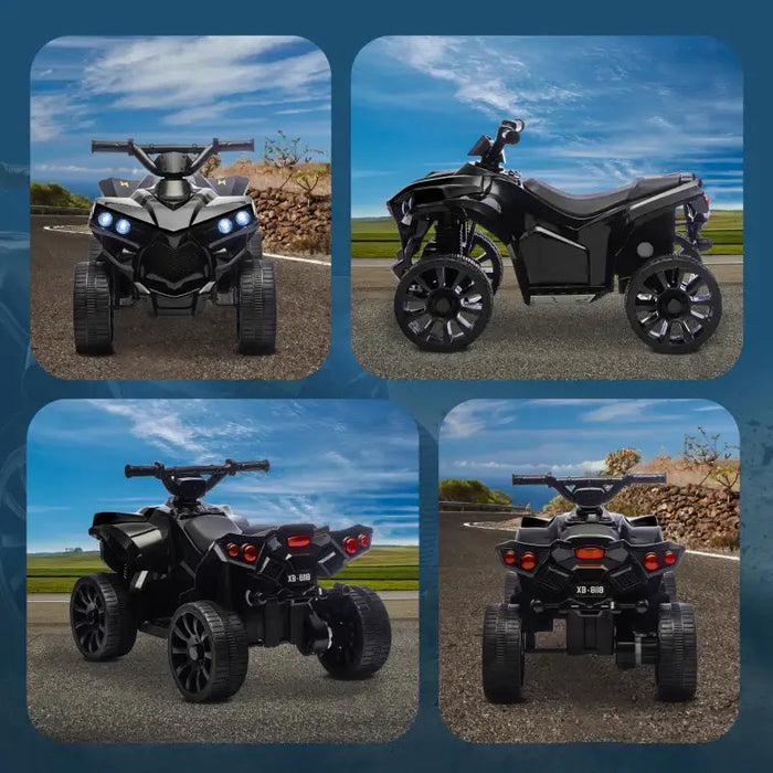 6V Kids Ride-On Quad Bike - Black | Music and LED Headlights AIYAPLAY - Little and Giant Explorers AIYAPLAY