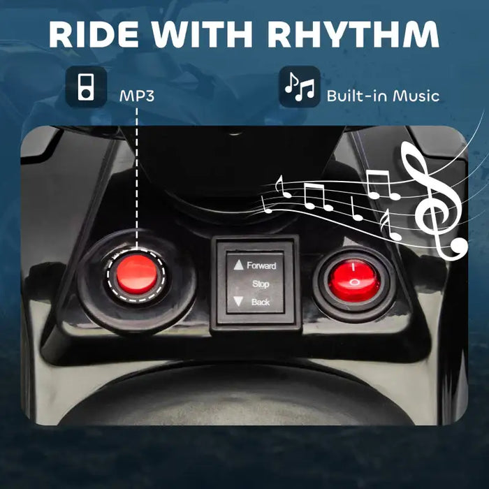 6V Kids Ride-On Quad Bike - Black | Music and LED Headlights AIYAPLAY - Little and Giant Explorers AIYAPLAY