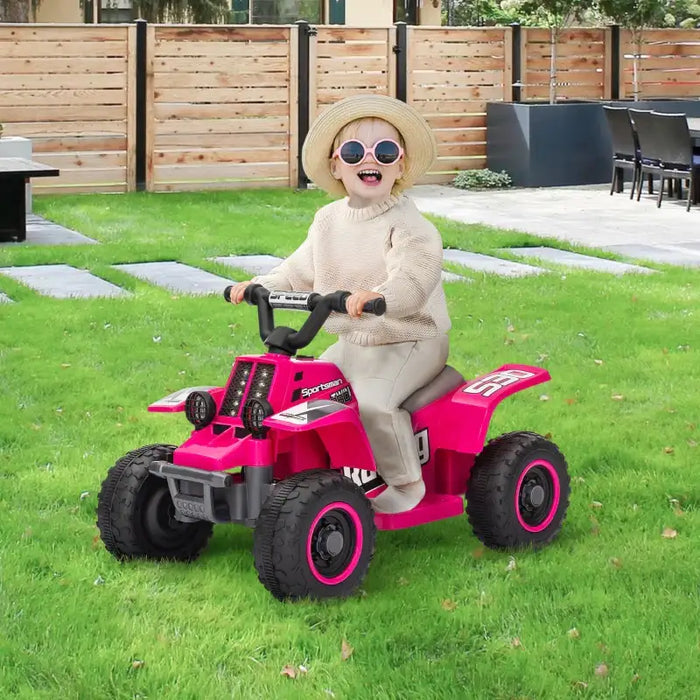 6V Kids Ride-On Quad Bike - Pink | Forward and Reverse - LED Headlights AIYAPLAY - Little and Giant Explorers AIYAPLAY