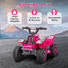 6V Kids Ride-On Quad Bike - Pink | Forward and Reverse - LED Headlights AIYAPLAY - Little and Giant Explorers AIYAPLAY