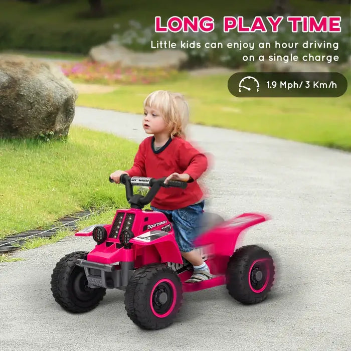 6V Kids Ride-On Quad Bike - Pink | Forward and Reverse - LED Headlights AIYAPLAY - Little and Giant Explorers AIYAPLAY
