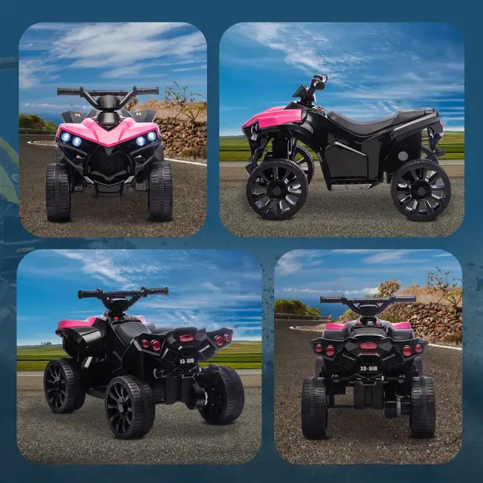 6V Kids Ride-On Quad Bike - Pink | Music and LED Headlights AIYAPLAY - Little and Giant Explorers AIYAPLAY