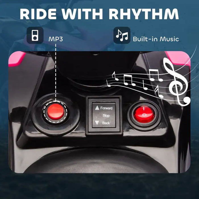 6V Kids Ride-On Quad Bike - Pink | Music and LED Headlights AIYAPLAY - Little and Giant Explorers AIYAPLAY